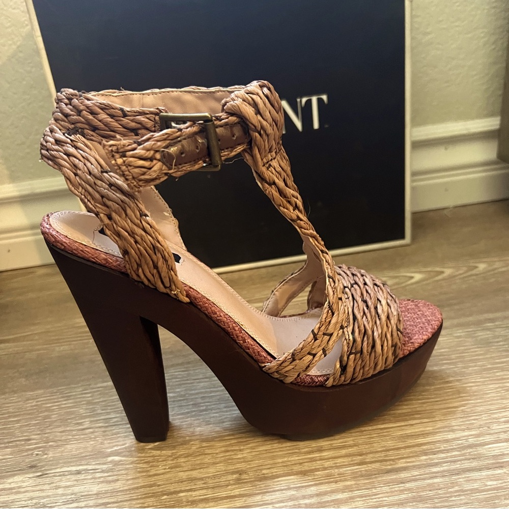 Shoemint Sarah Raffia Strappy Sandal